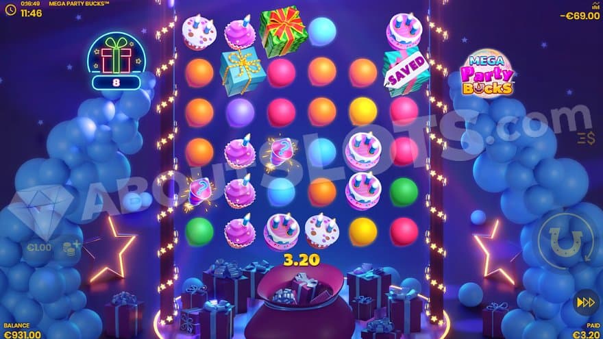 A win of 3.2X in the Free Spins.