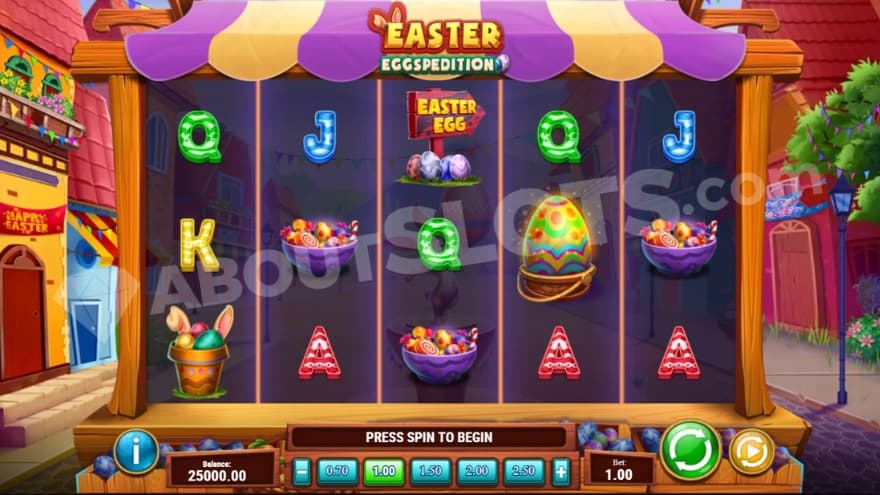 Base game with a colorful town in the background.