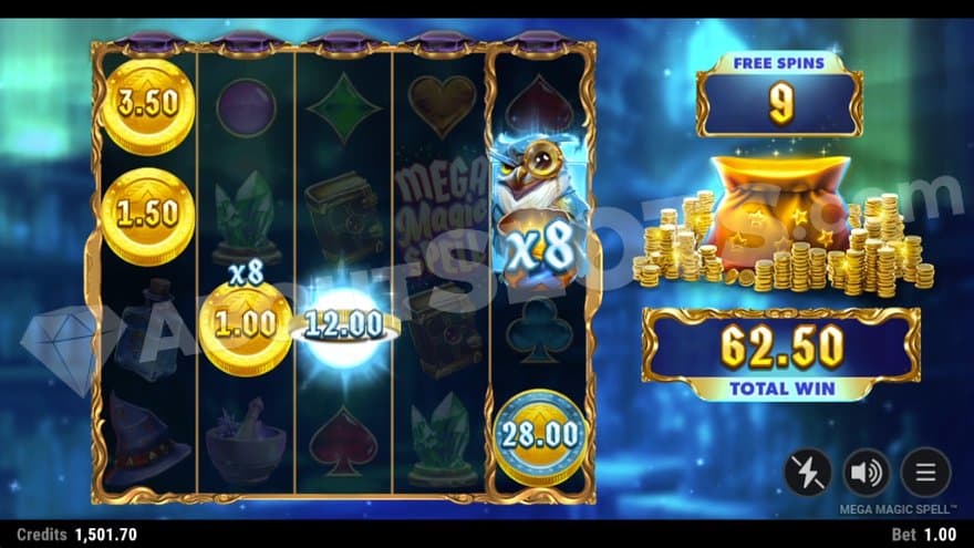 A 62.5X win in the Free Spins.