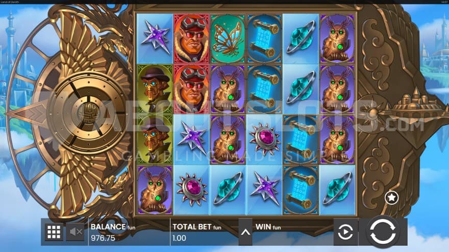 Base game with a flying island in the background.