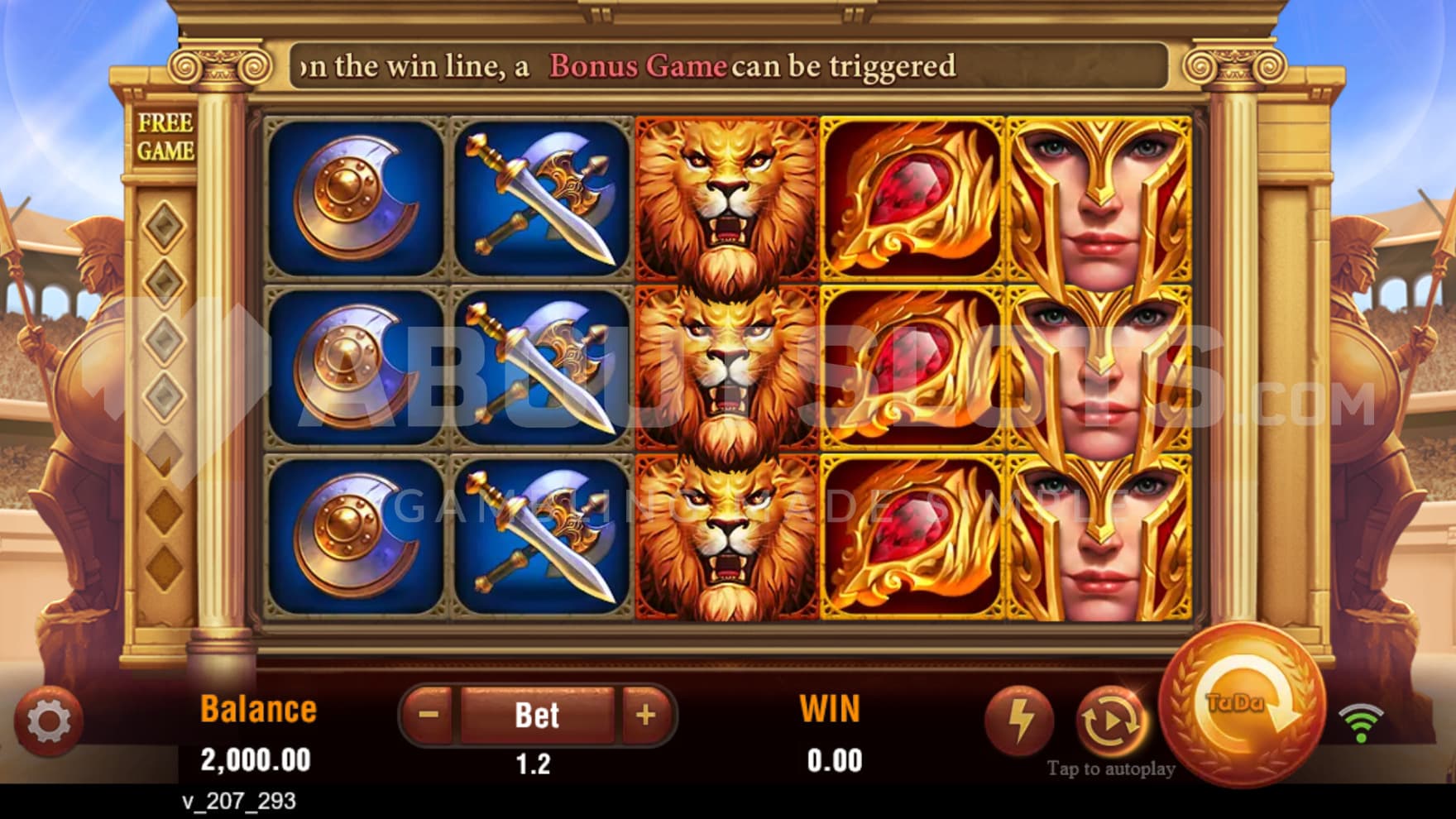 Playing grid set inside of an arena, filled with a roaring crowd