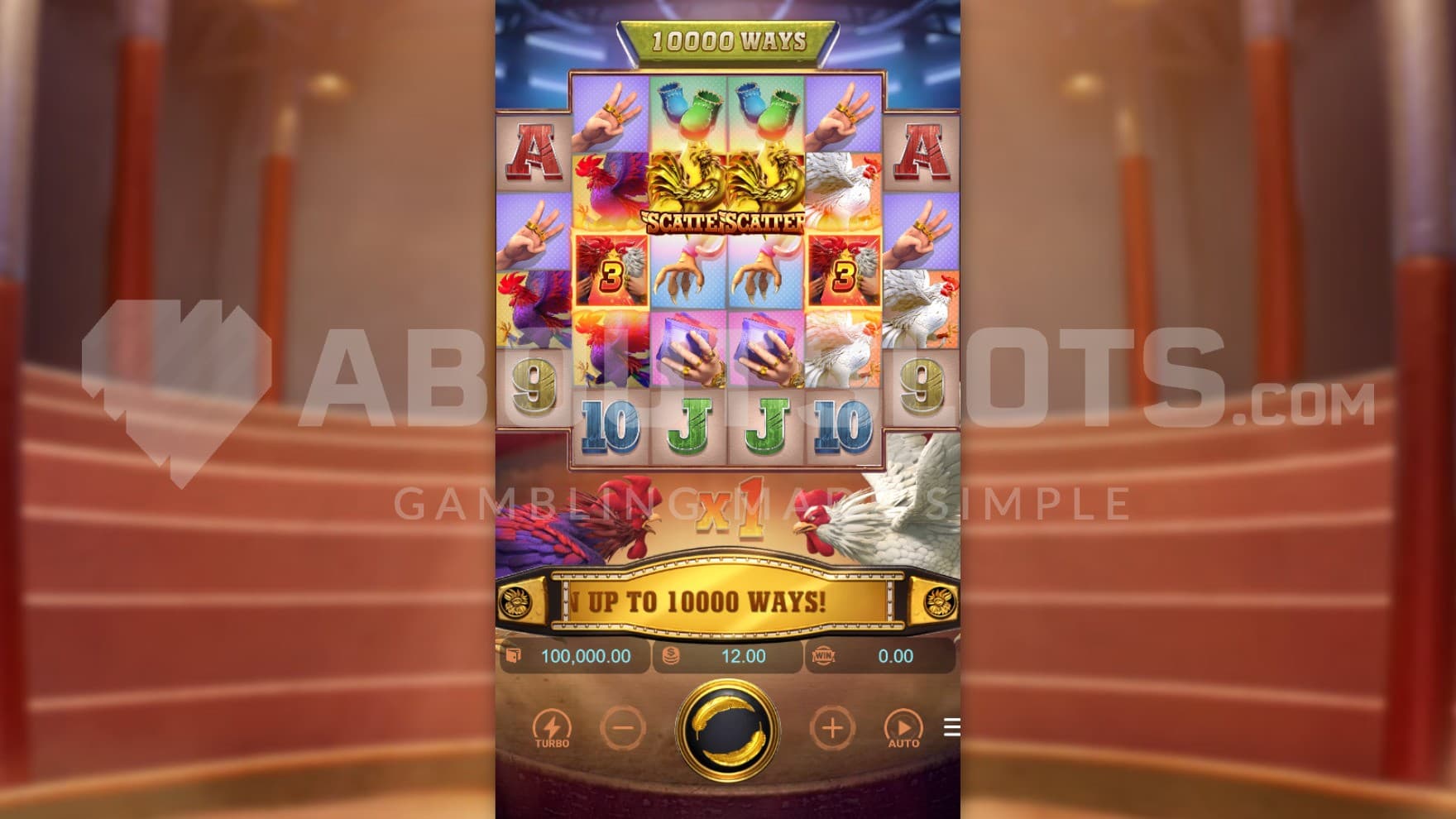 Rooster cage in background