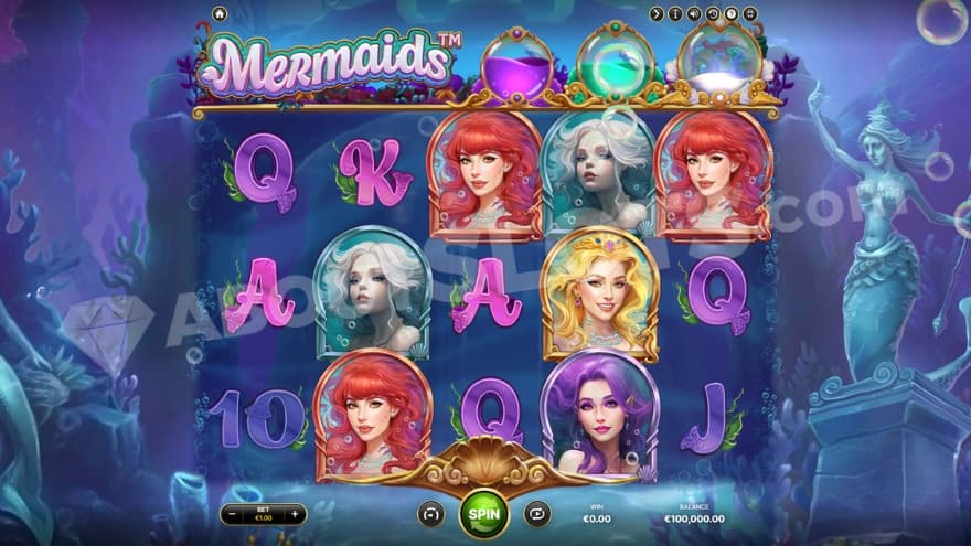 Base game with a mermaid statue on the right.