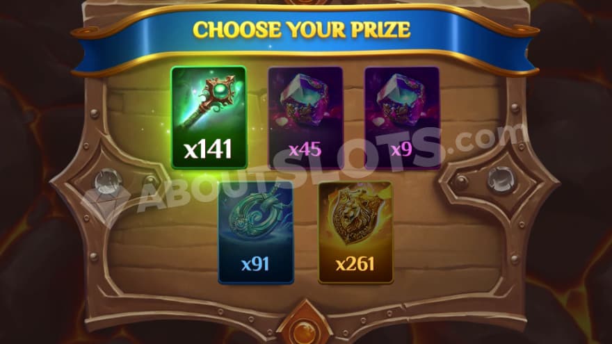 Bonus game with a 141X win being picked.