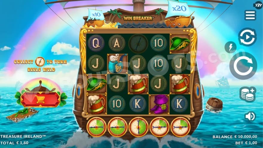 Base game with a rainbow in the background.