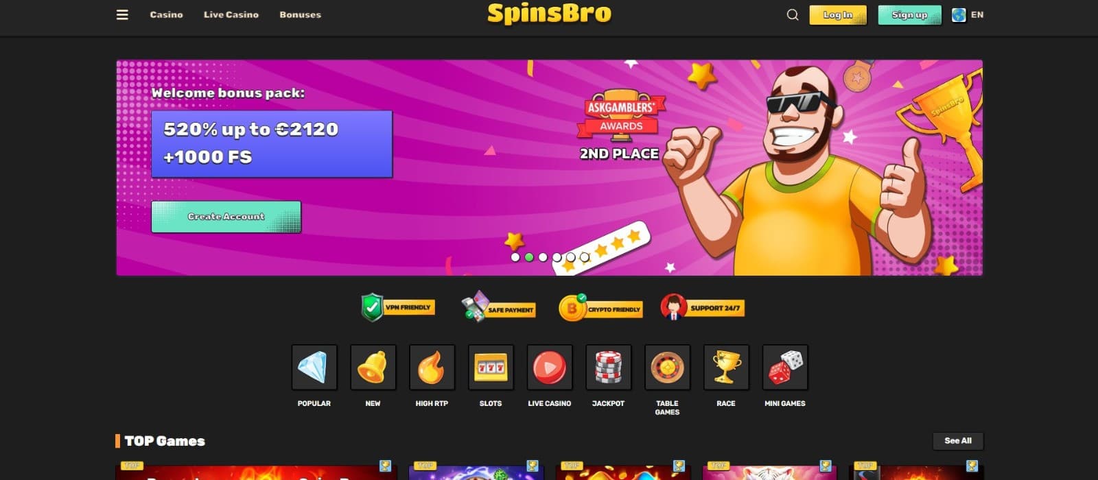 Exclusive welcome bonus for new players at SpinsBro Casino.