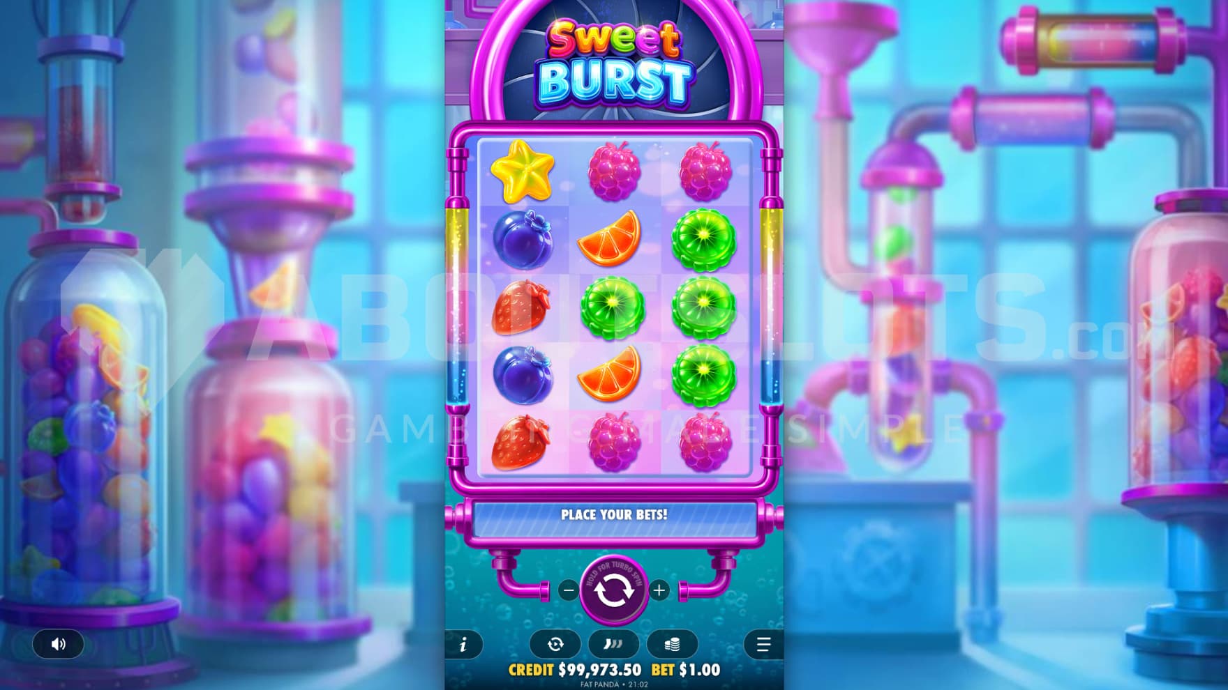 The game is set in a colorful factory