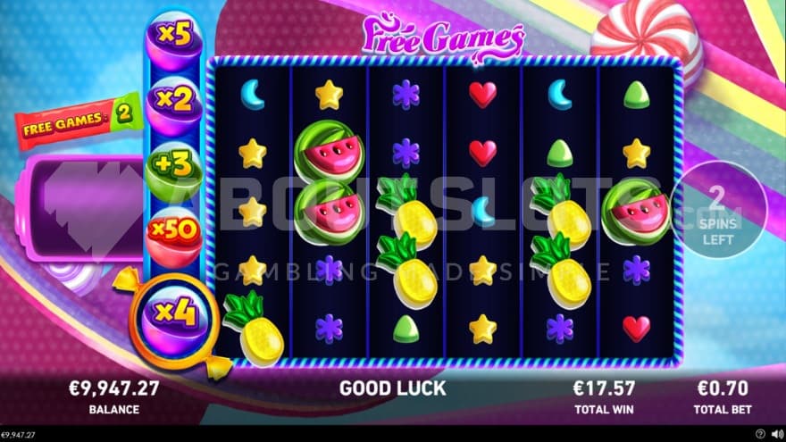 Free Spins with 4X Multiplier in Sweet Prize Feature