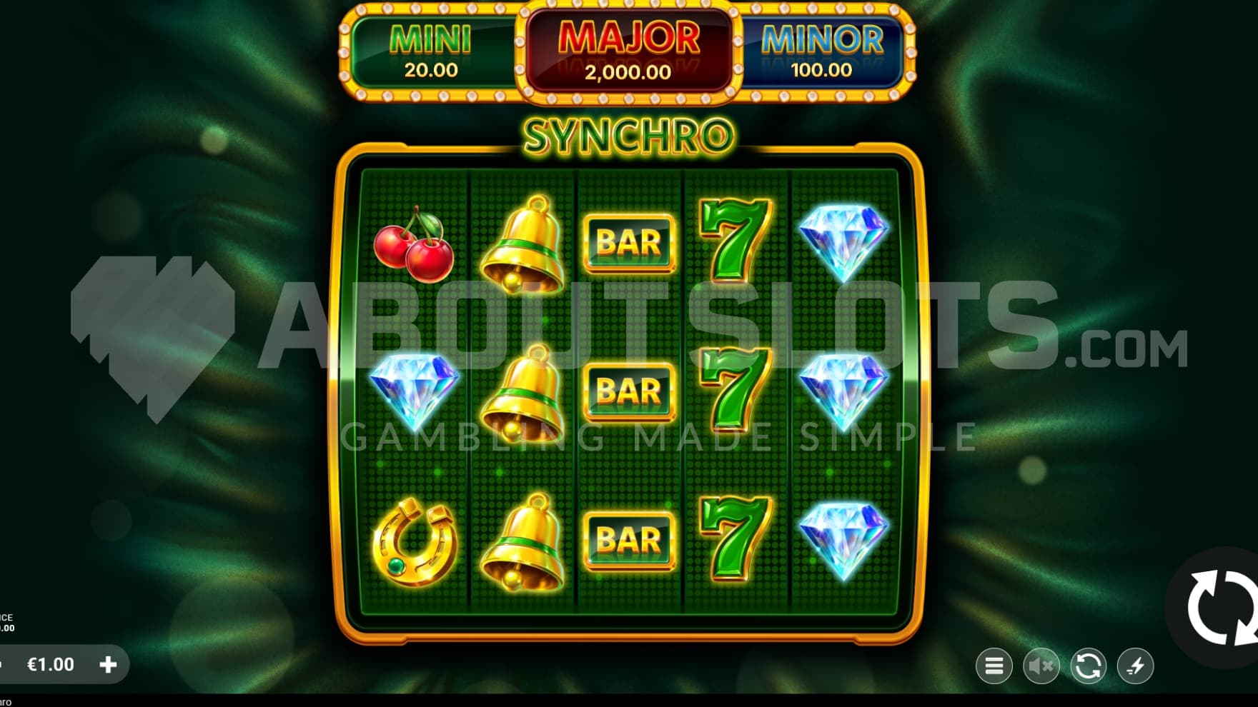 The game comes with a green, classic casino theme and colour scheme