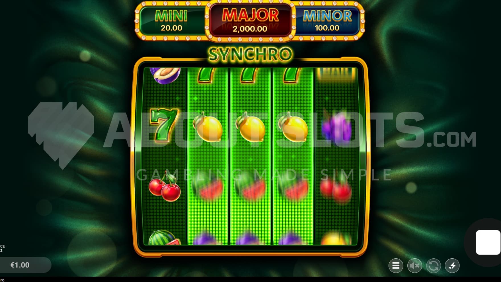 Reels are synced on every spin