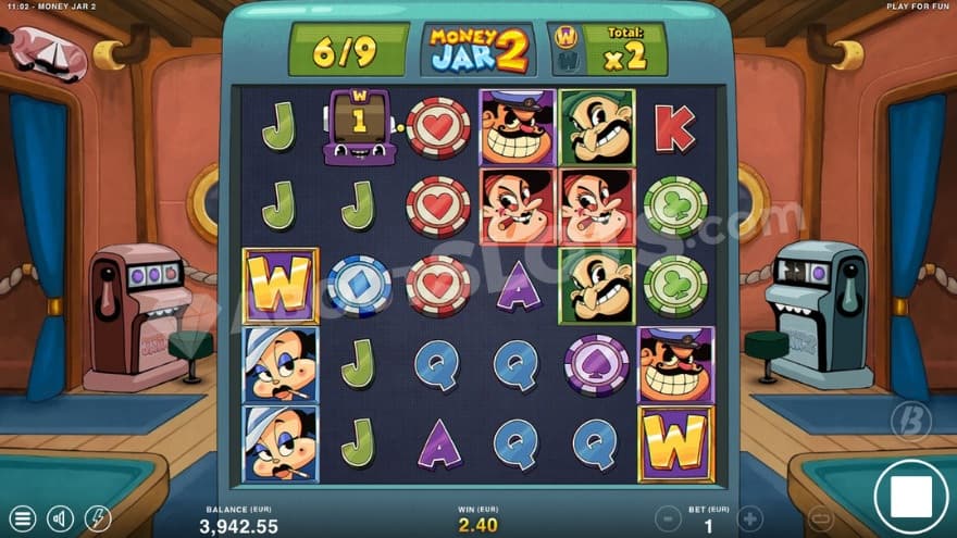 Countdown wild bonus game with a 2X win multiplier.