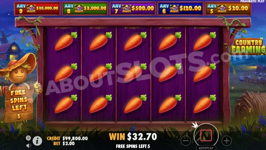 An image of the free spins feature where full screen mystery symbols have landed
