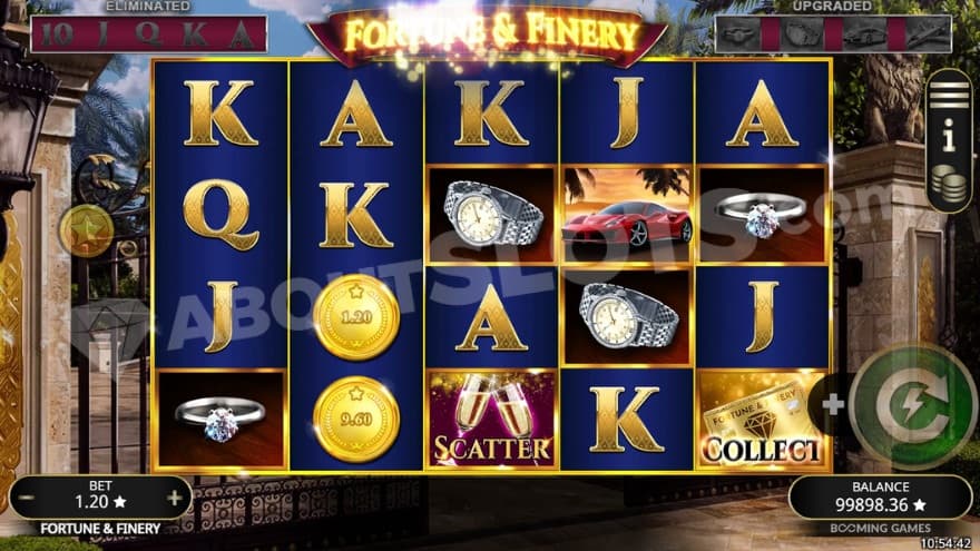 Cash Collect feature where you can see the eliminated and upgraded symbols above the main reels.