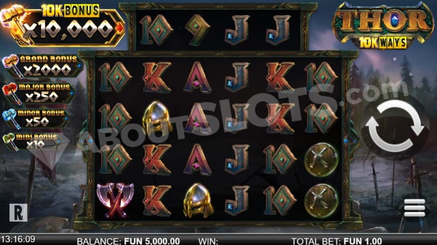 Base game where you can see Jackpots to the left.