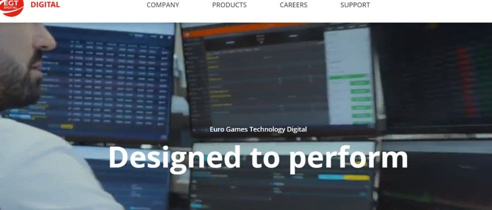 Homepage of EGT Digital