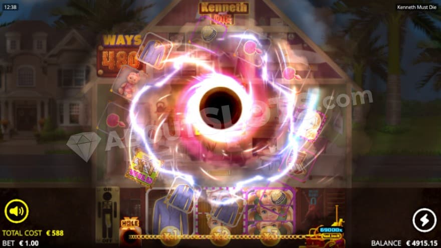 xHole featue being activated showing a big, sucking hole.