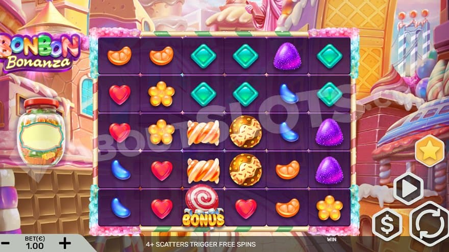 A casino slot in a candy land.