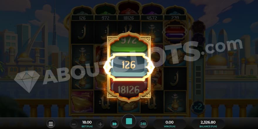 A screenshot of the jackpot spins