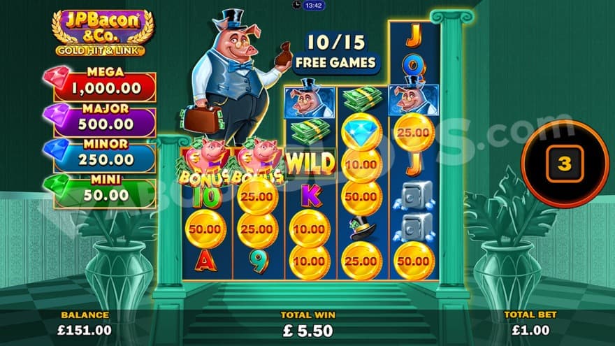 Spin 10 of 15 in the Free Spins.