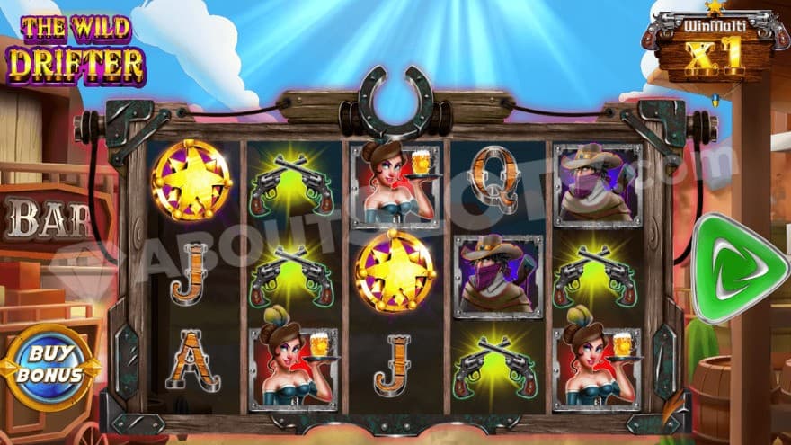 A casino slot in a Wild West town.