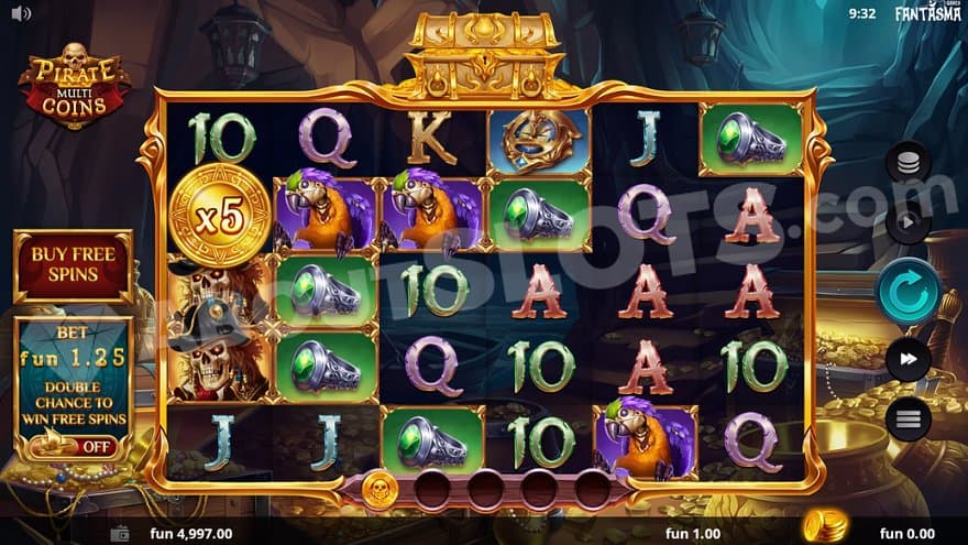 A casino slot in a treasure chamber. 