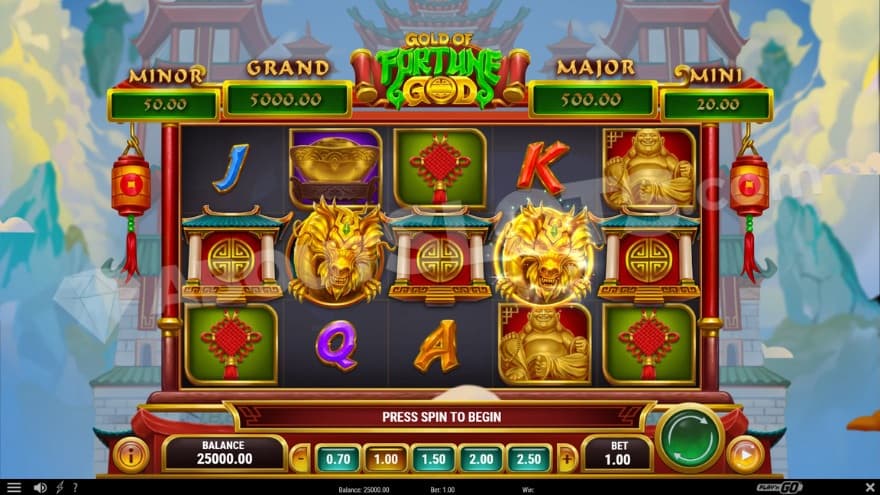 Base game with four Jackpots presented above the reels.