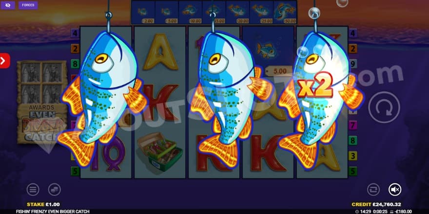 An image of the Golden Fisherman Multiplier feature