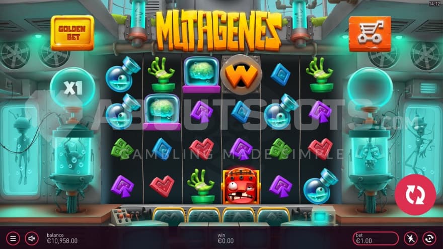 Base game with a current 1X win multiplier on the left.