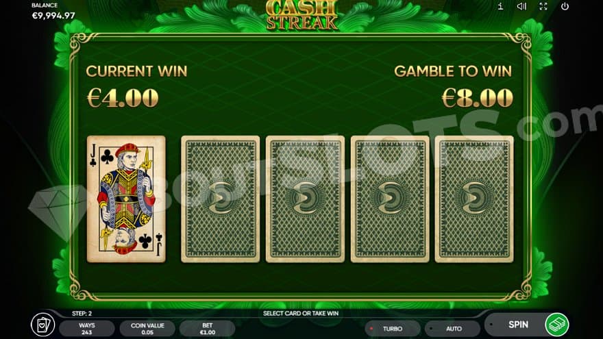 A jack to the left and four cards face down next to it.