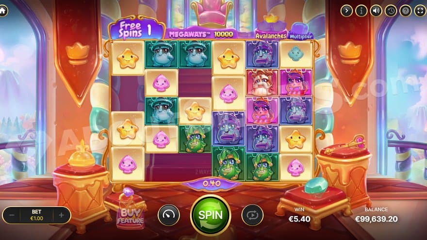 Free Spins inside a castle in the jelly world.