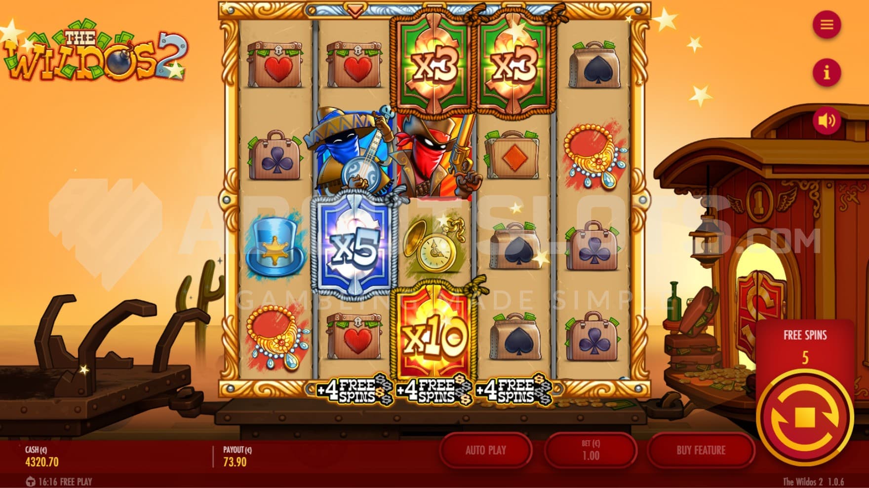 5 Free Spins left