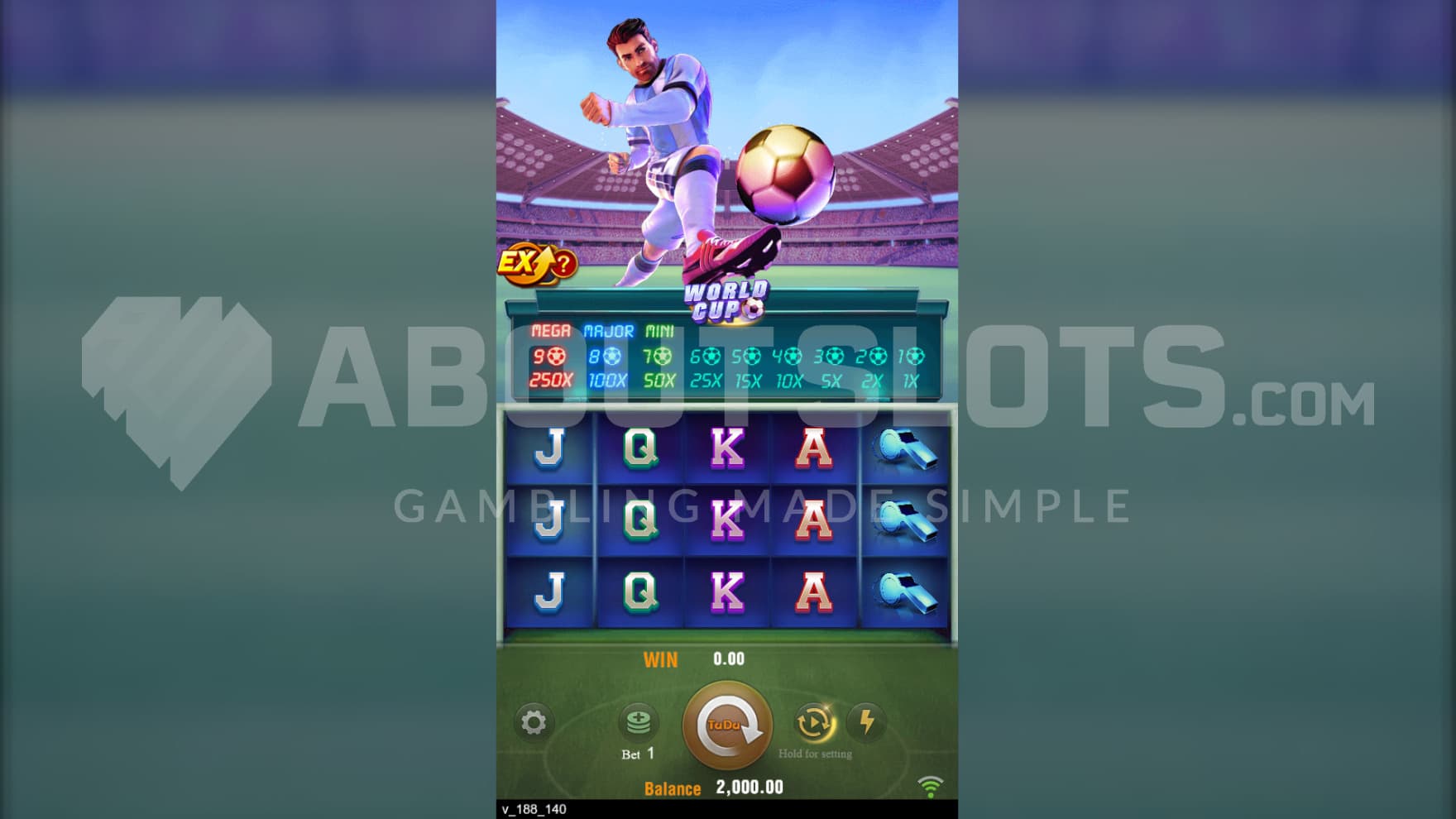 The Messi-lookalike stands atop of the reels