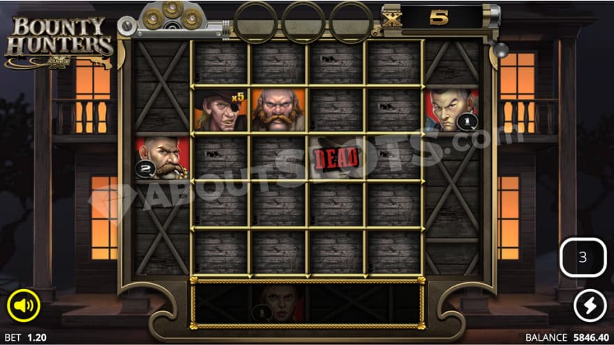 Raid Spins bonus game with a 5X total win multiplier.
