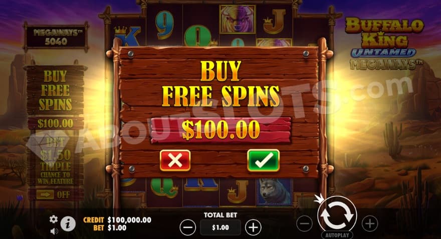 Bonus buy feature with an option to instantly buy the free spins.