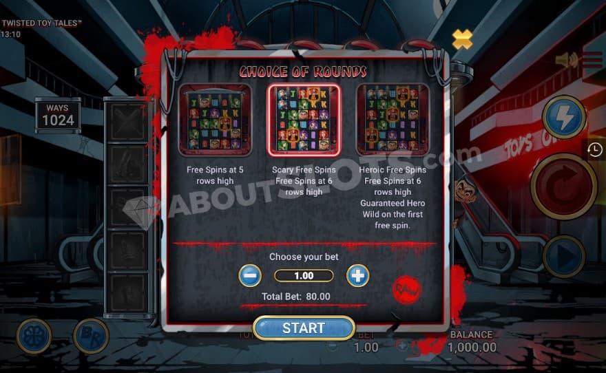 Bonus buy feature with three options to choose from.