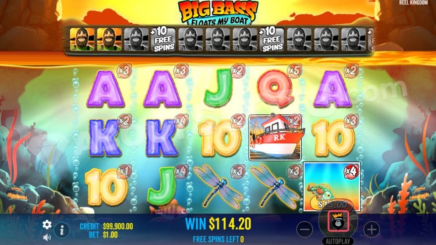 Free Spins bonus game with multipliers on the symbols.