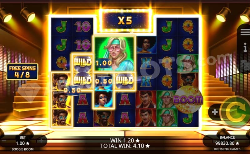 Free Spins feature with a 5X win multiplier above the reels.