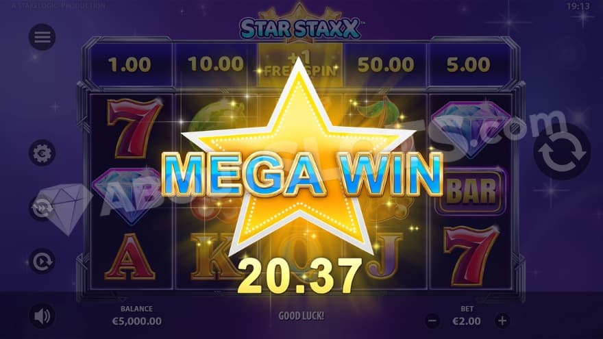 An image of the big win screen