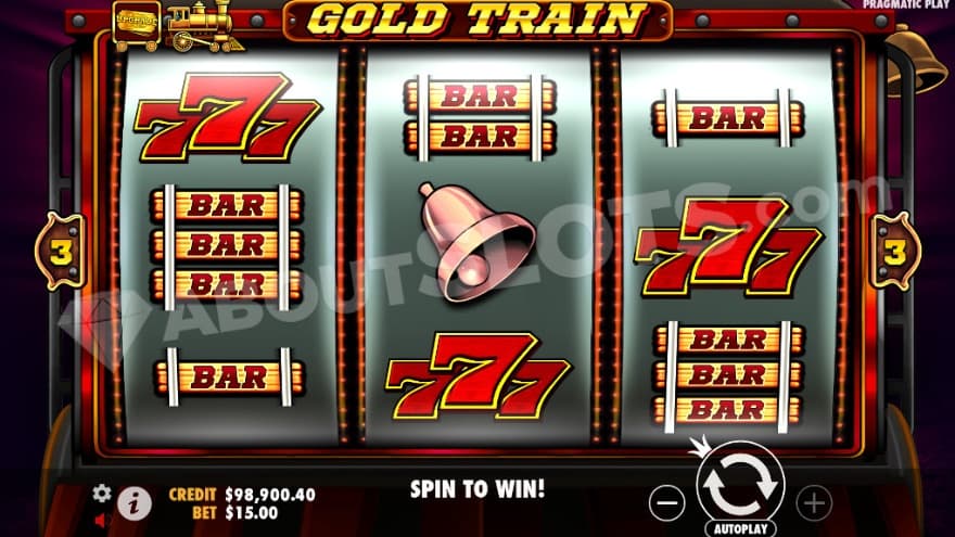 Base game with the games logo located above the reels.