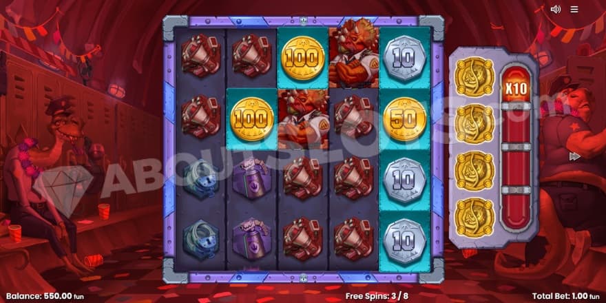 An image of the Free Spins view