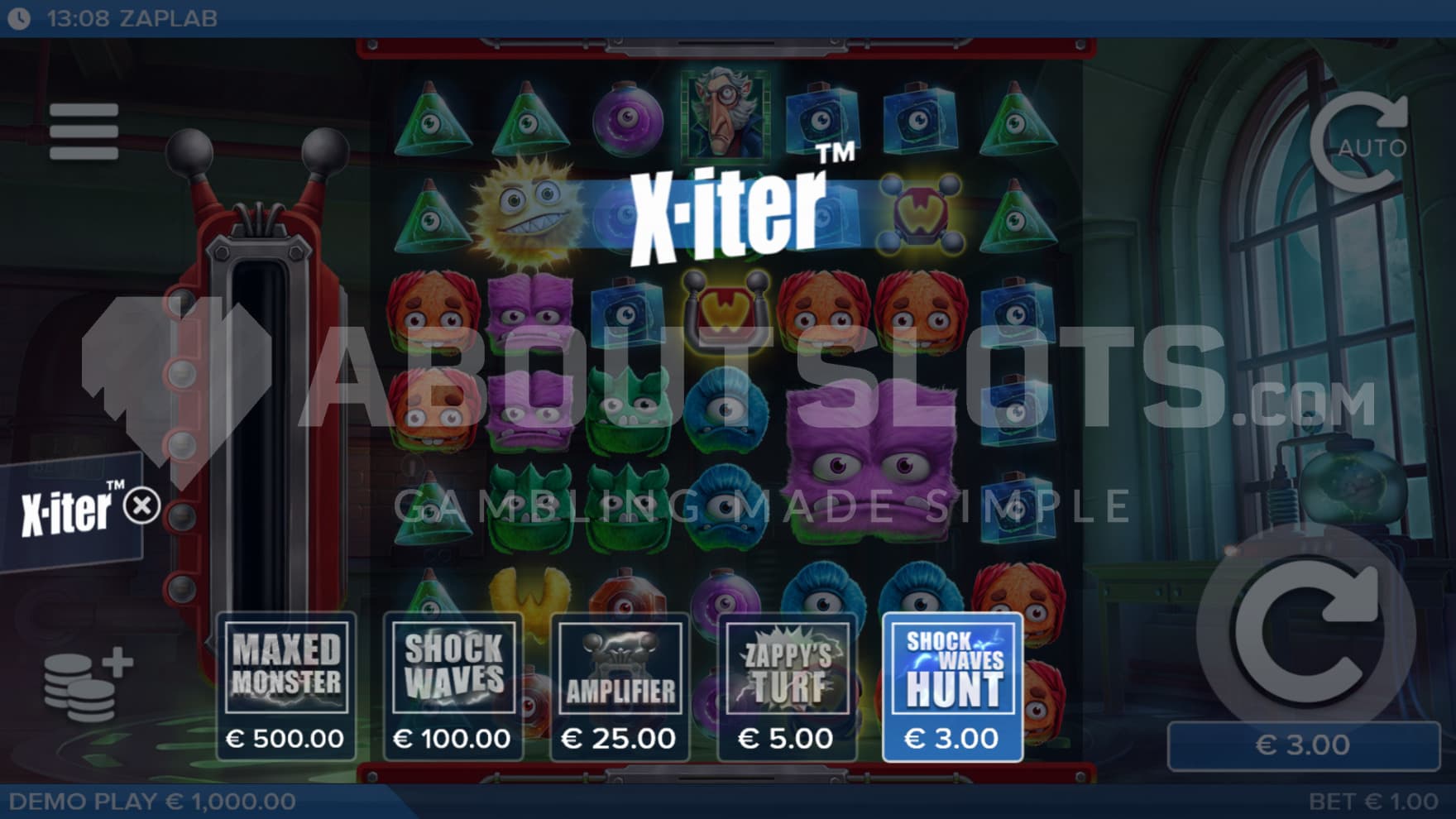 The Feature Buy options show up at the bottom of the reels