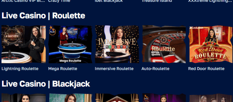 Immerse yourself in live Blackjack, Roulette, and more at Arctic Casino.