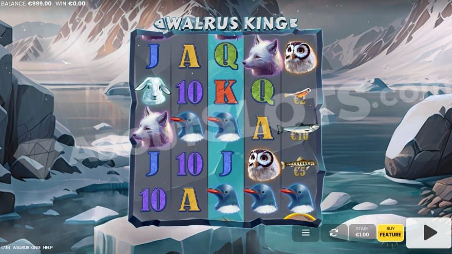 A casino slot in a landscape with icebergs.