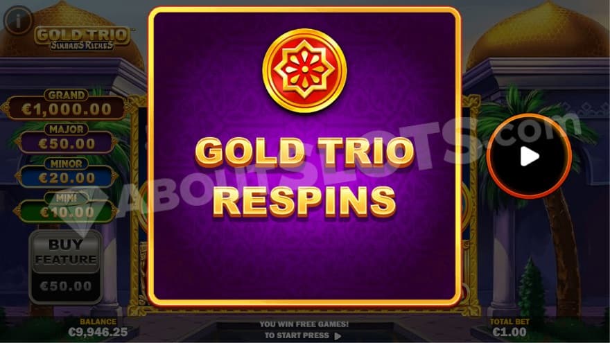 Intro to the Gold Trio Respins feature.