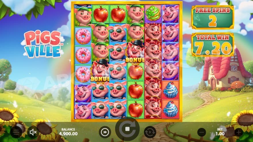 A screenshot of the free spins bonus