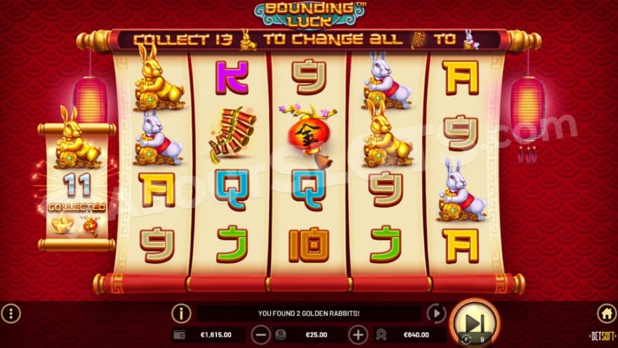 A meter shows that 11 golden bunnies have been collected.