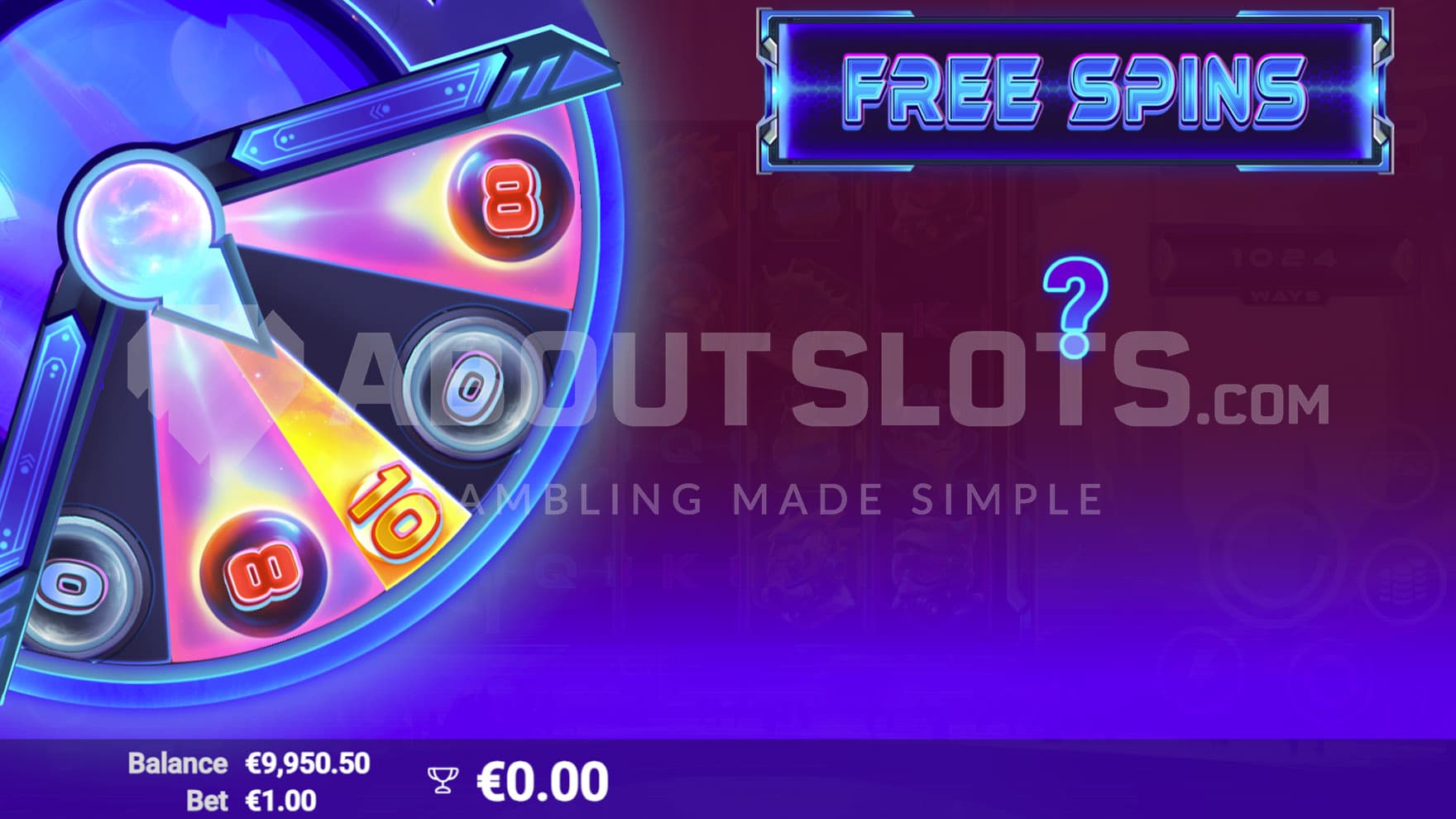 Gamble Wheel offering a possibility to win more free spins before the Bonus Game begins.