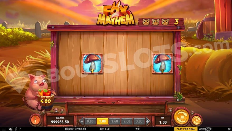 Two mushroom symbols on the grid in the Prize Collection feature.