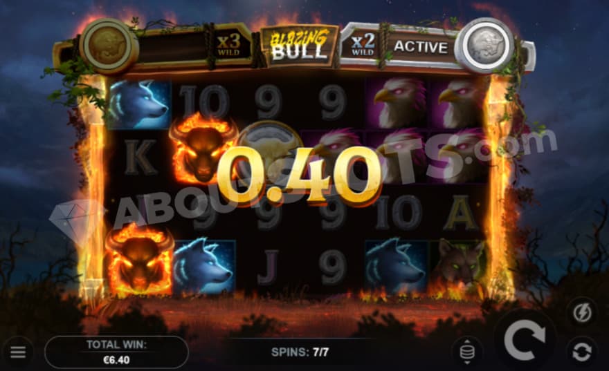 Bonus game with a dark night showing in the background.