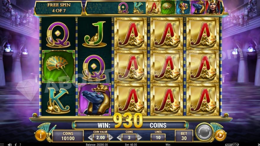 A screenshot of the free spins with expanding aces